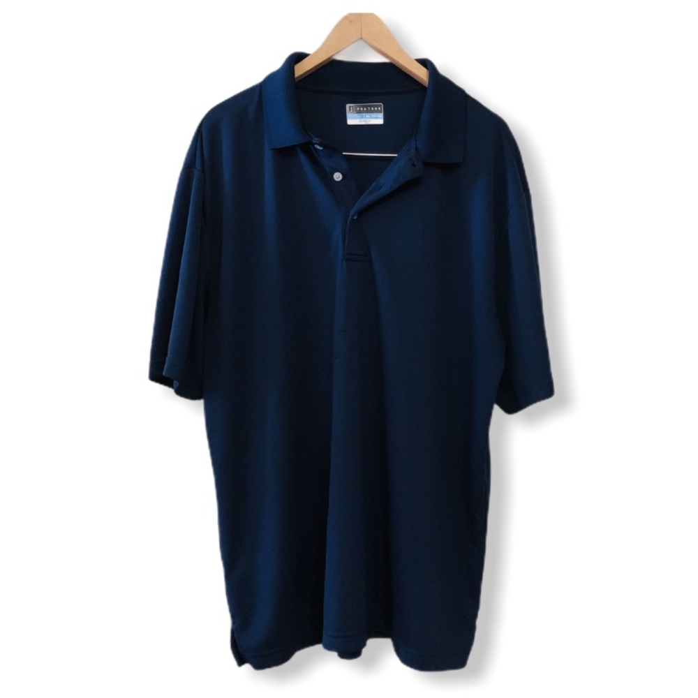 PGA TOUR AIRFLEX NAVY BLUE SHORT SLEEVE SHIRT